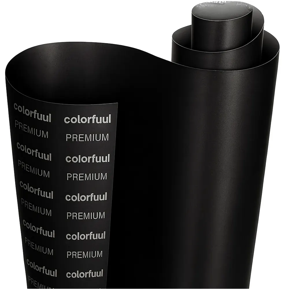 Film noir métallique premium mat pour voitures