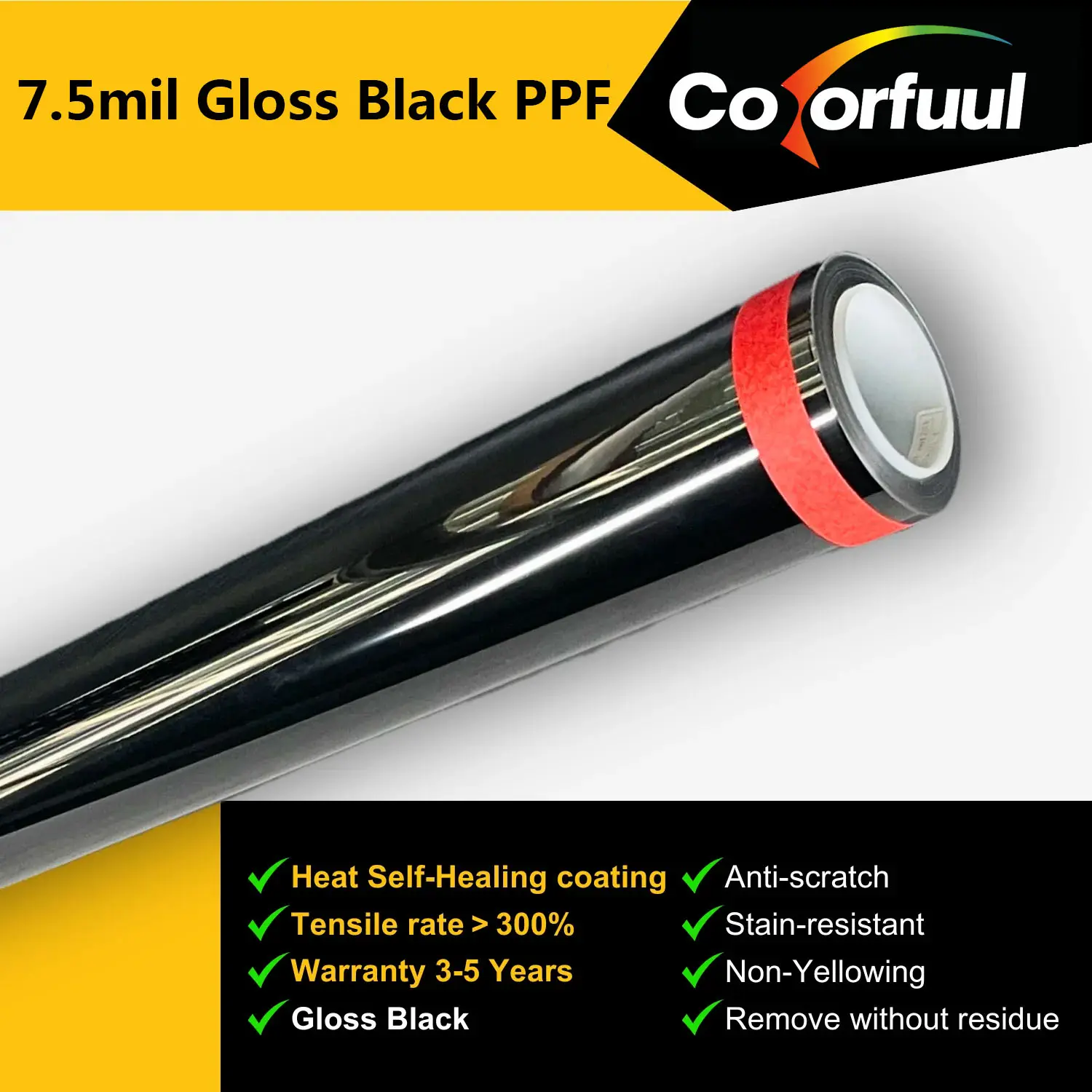 7.5Film de protection noir noir mil-gloss