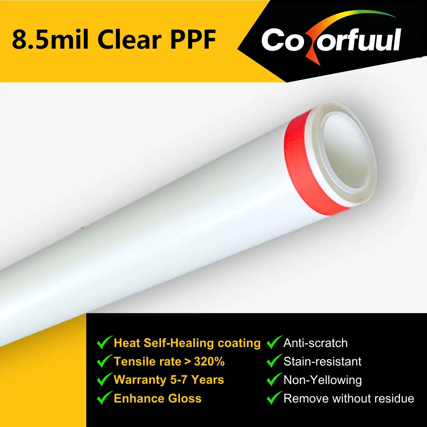 8.5Film de protection pour peinture transparente mil