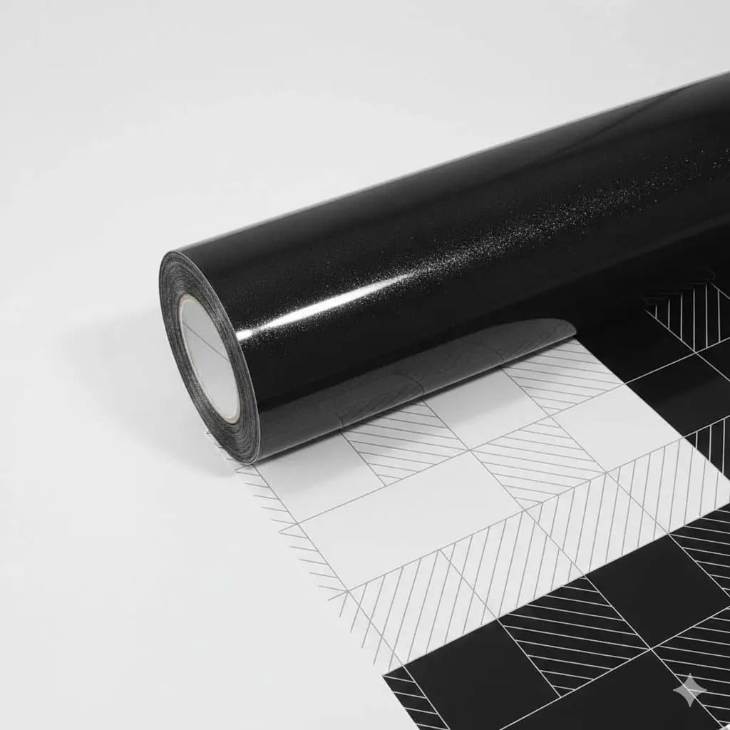 Enveloppe vinyle ébène pailletée