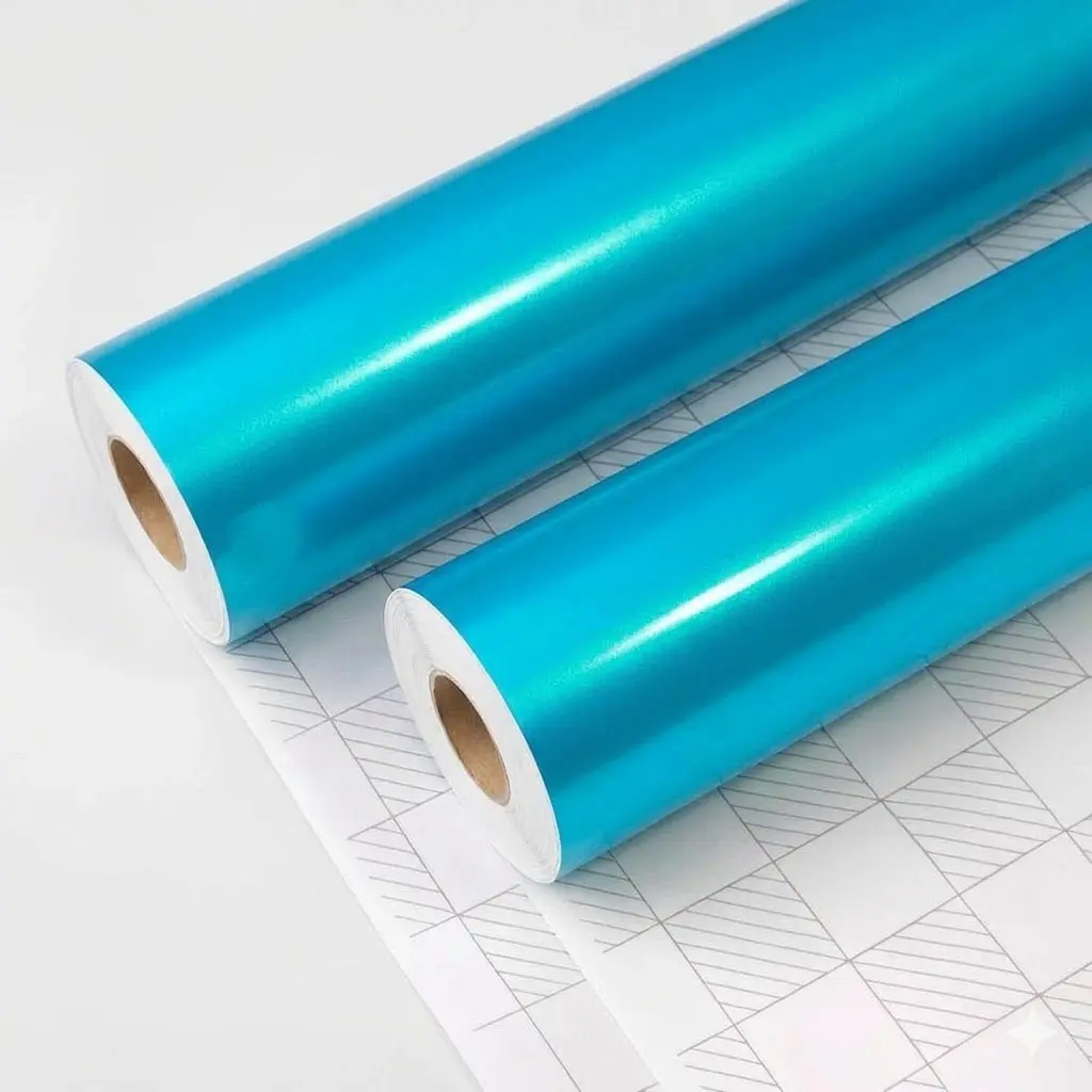 Enveloppe vinyle turquoise marine