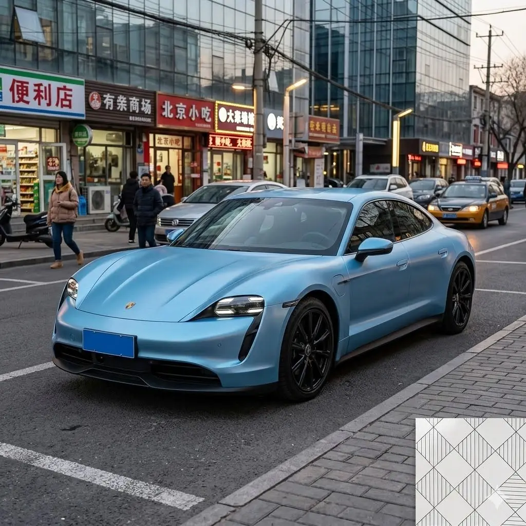 Film bleu pour enveloppe de voiture