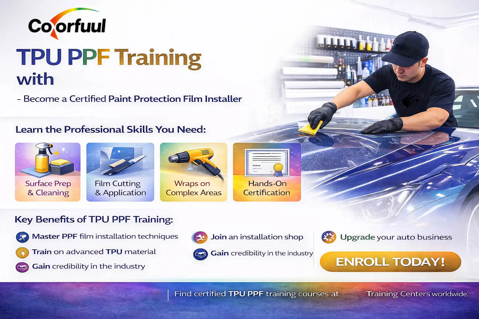 Formation TPU PPF avec UPPF — Devenez un installateur certifié de films de protection de peinture