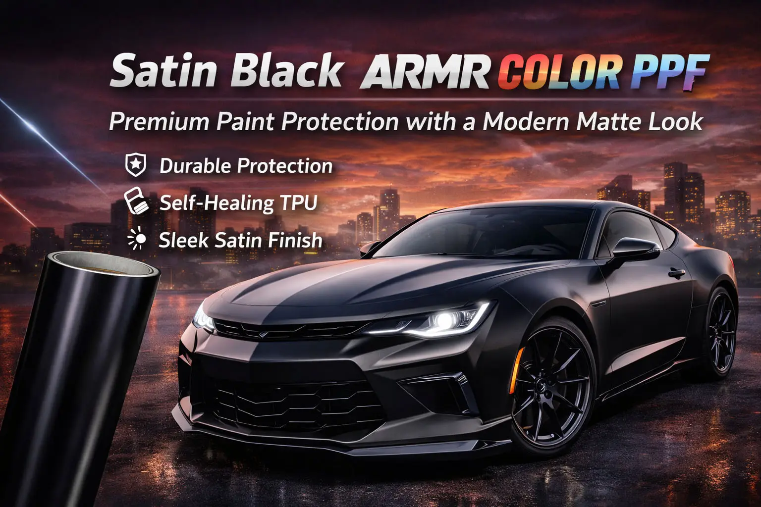 Satin Black ARMR couleur PPF: Protection Premium et Style Intemporel pour votre Véhicule