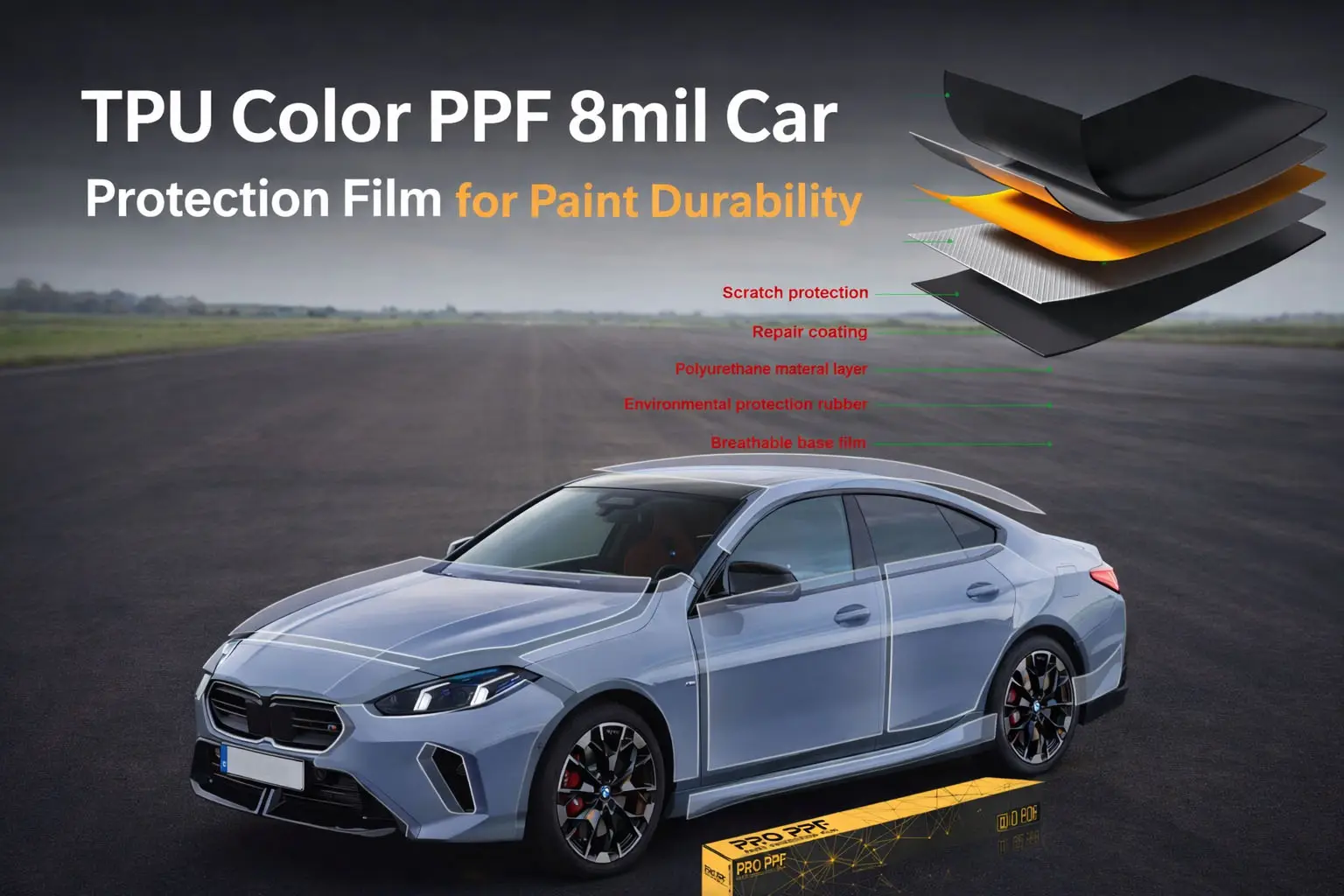 Film de protection automobile TPU couleur PPF 8 mil: La solution ultime pour l’entretien de la peinture automobile